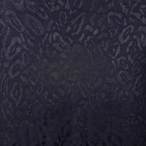 Ted Baker Satin Blouse Size 2 Dark Leopard Long Sleeve Jacquard Top Choker Neck - Picture 10 of 13